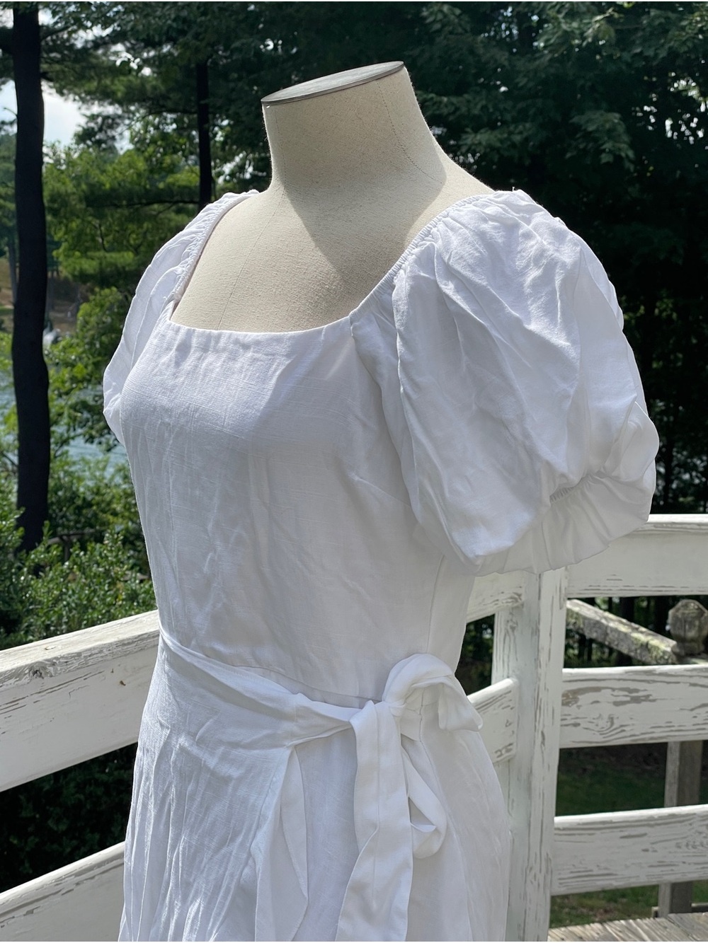 Trixxi White Puff-Sleeve Wrap Mini Dress Size Medium-Brand New ✨ - Picture 5 of 11
